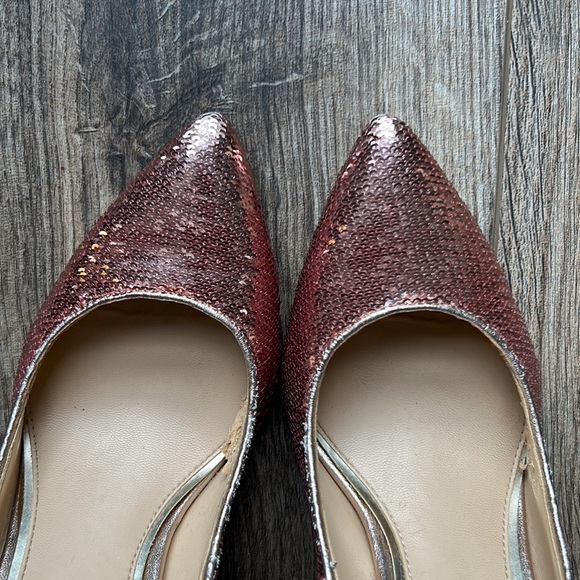 Badgley Mischka Pink Sparkle Block Heels - Picture 3 of 9